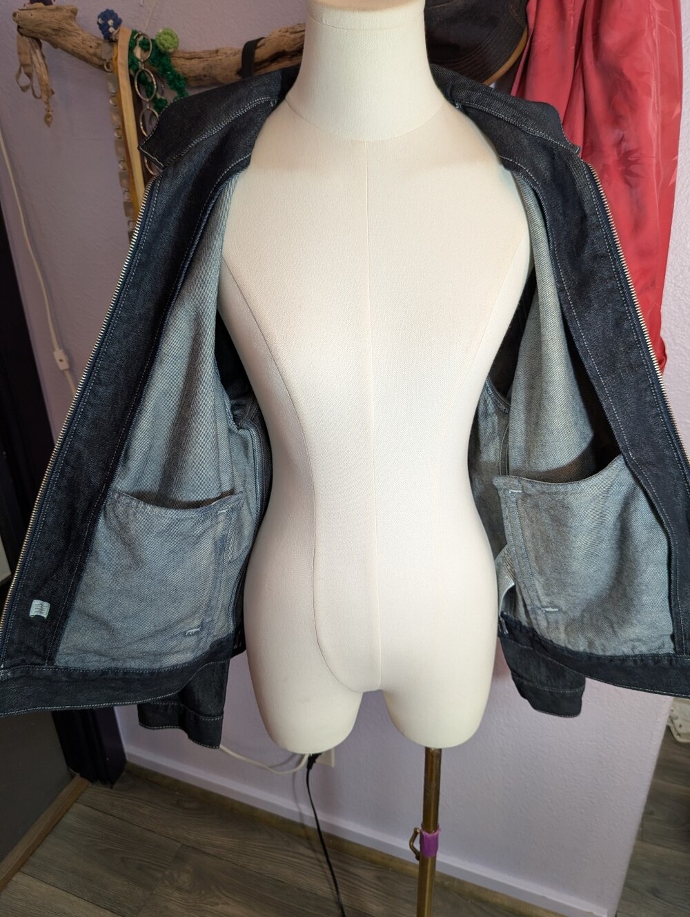 🔥RARE Levi's Made & Crafted Walter Denim Harrington Jacket Dark Indigo LMC 🔥 - Picture 10 of 16